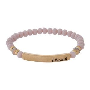 Crystal Avenues Lavender Beaded Blessed Bracelet